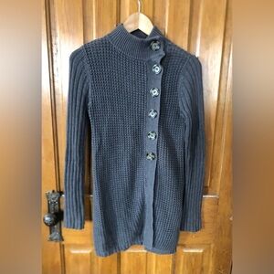 GAP Women's Gray Button-Up Sweater